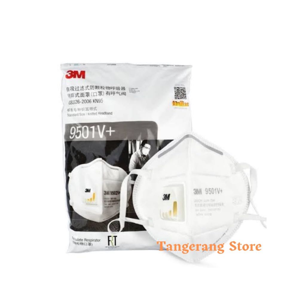 3M Masker 9501V+ KN95 Earloop 1 bag isi 25pcs (Segel Pabrik)
