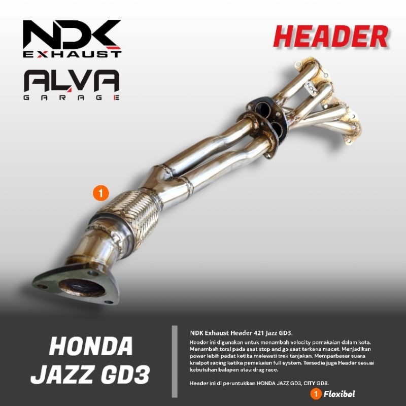 Header Racing Jazz GD3 City GD8 IDSI VTEC Tipe 421 Panjang PNP NDK EXHAUST | Knalpot Mobil Jazz GD3