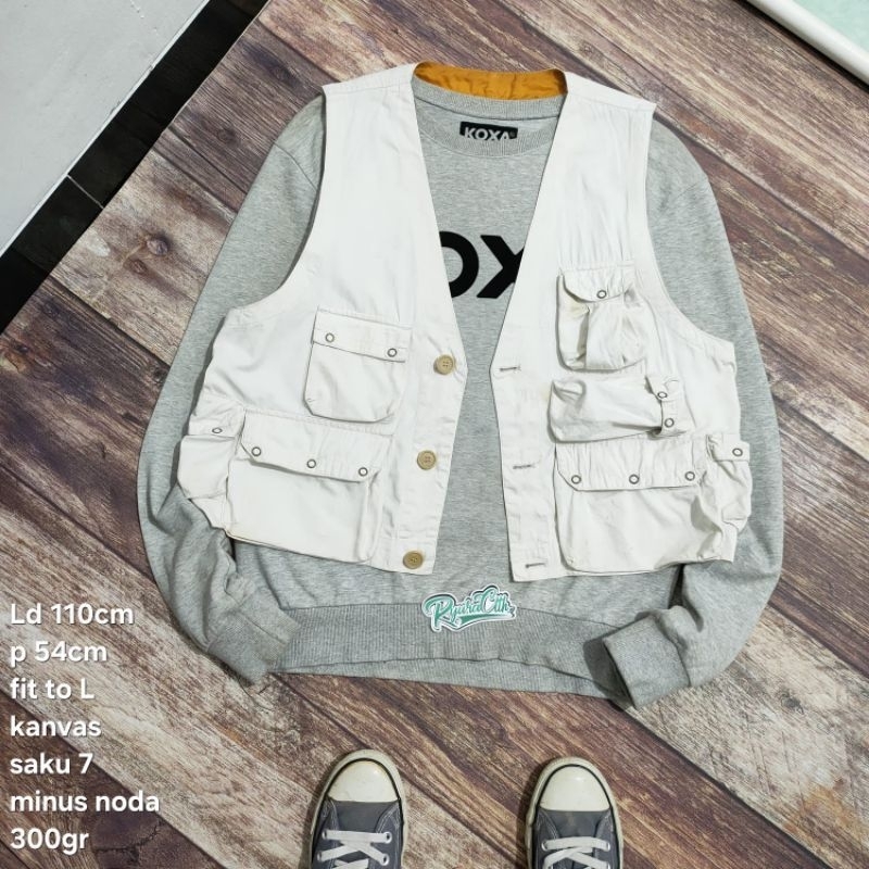 VS7 vest rompi tactical fishing Parachuting size L kanvas multi pocket cowok pria wanita cewek unise