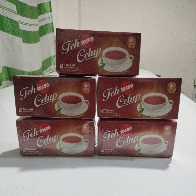 

teh celup sosro teh hitam 1 box isi 15