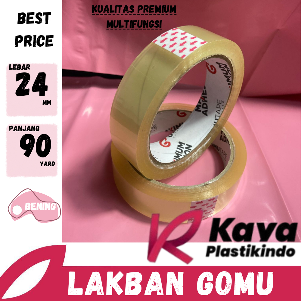 

LAKBAN ISOLASI / SELOTIP 24MM X 90 YARD GOMUTAPE MURAH BERKUALITAS/lakban bening/lakban termurah...!
