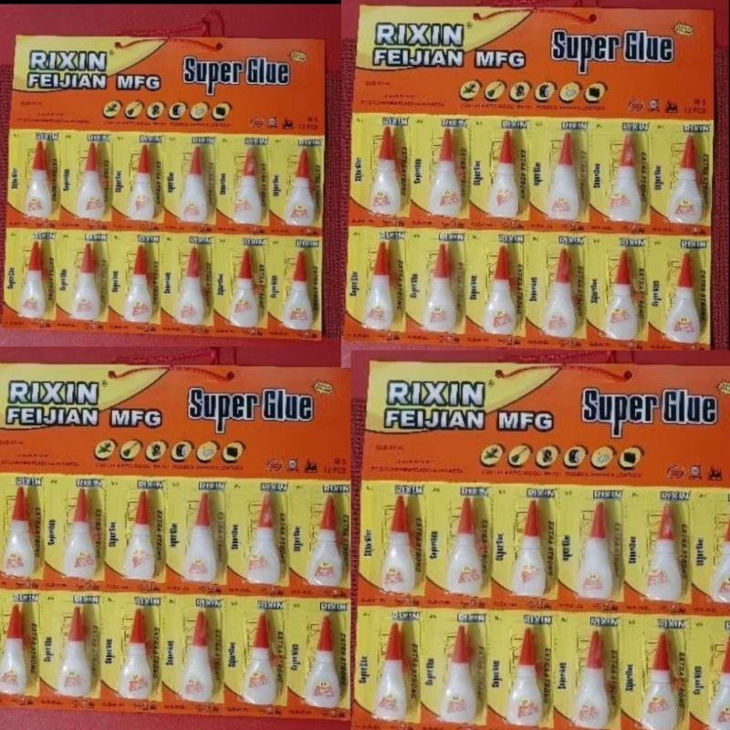 

Lem Pelekat Super Glue Isi 12Pcs/Rixin Feijian/12