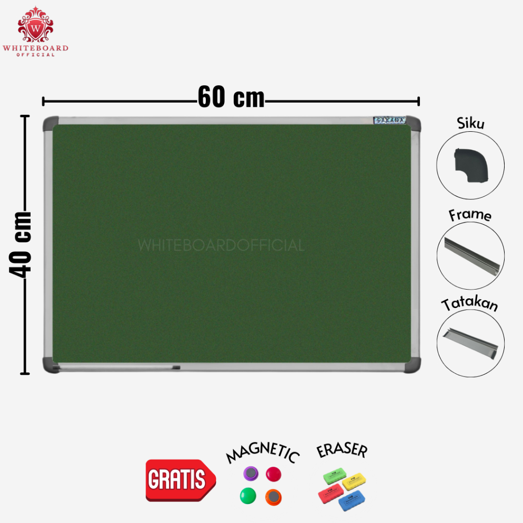 

SAKANA Papan Tulis Greenboard Magnet 40x60cm Gantung / Chalkboard / Papan Board / Papan Cafe