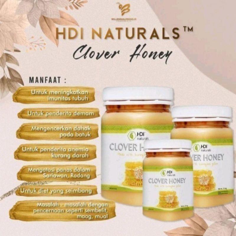 

madu clover honey 1kg, 500gr, 250gr ori exp 2026 free sendok kayu