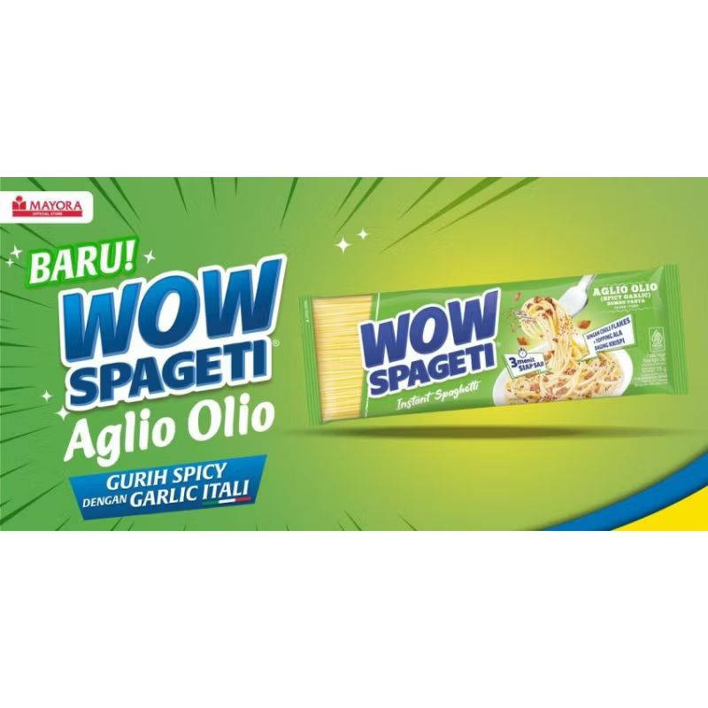 

Wow spaghetti aglio olio mie Spageti baru dari Mayora warna hijau
