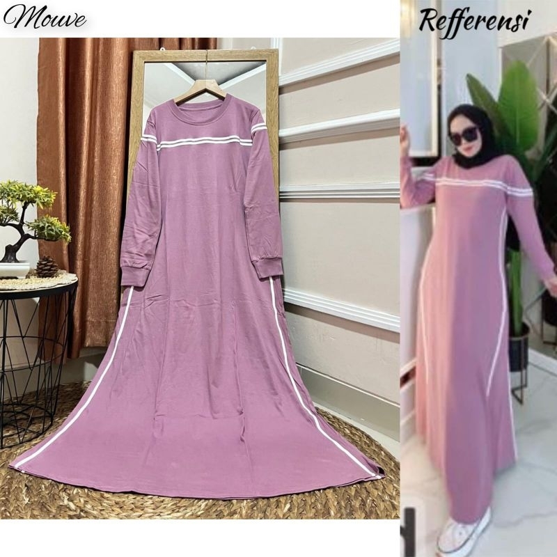 GAMIS DRESS INJI // GAMIS MAXY DRESS VARIASI LIST LENGAN PANJANG ORIGINAL NABIL