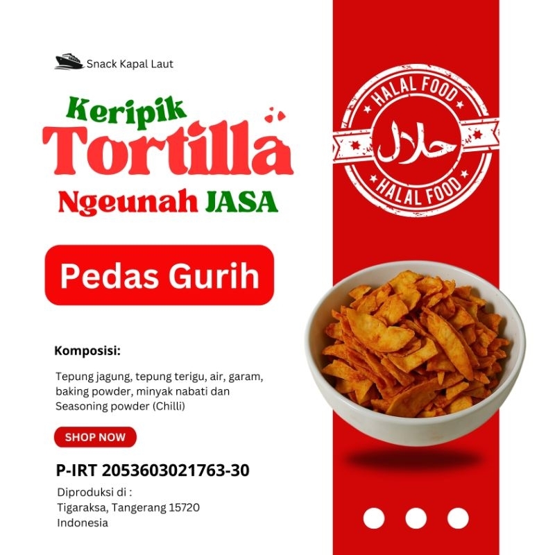 

Keripik Tortilla Ngeunah JASA – Pedas gurih | 220g / 350g / Toples 1300ml