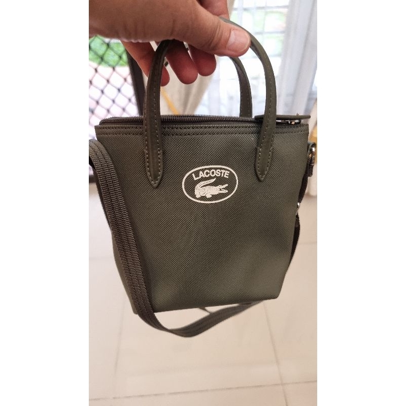 Tote Bag Lacoste Mini (second), like new, warna abu abu.