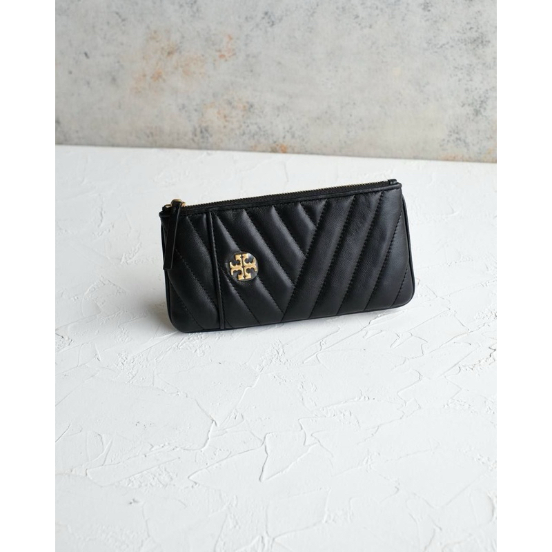 Tory Burch Kira Chevron Phone Long Wallet in Black GHW