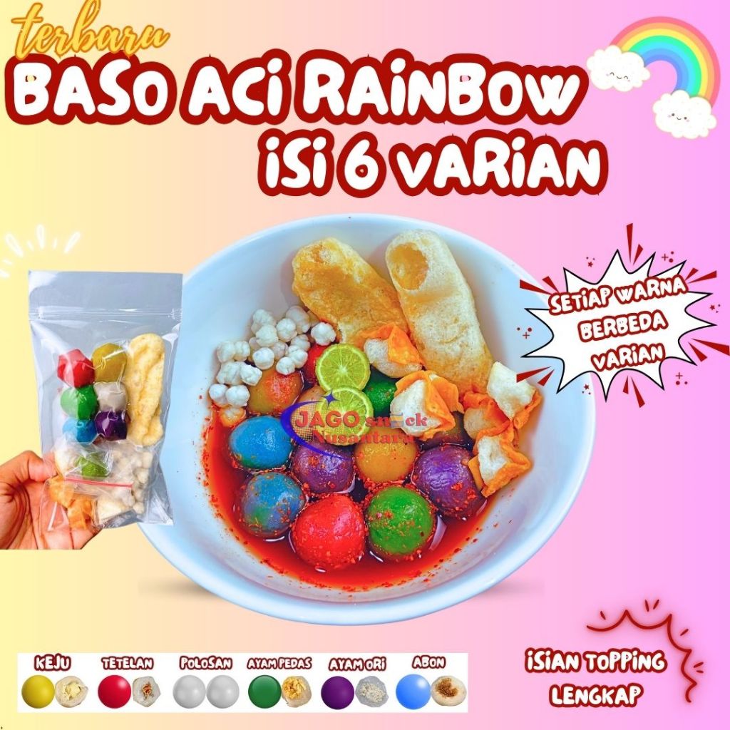 

BASO ACI RAINBOW 1 BUNGKUS-SETIAP WARNA BERBEDA VARIAN