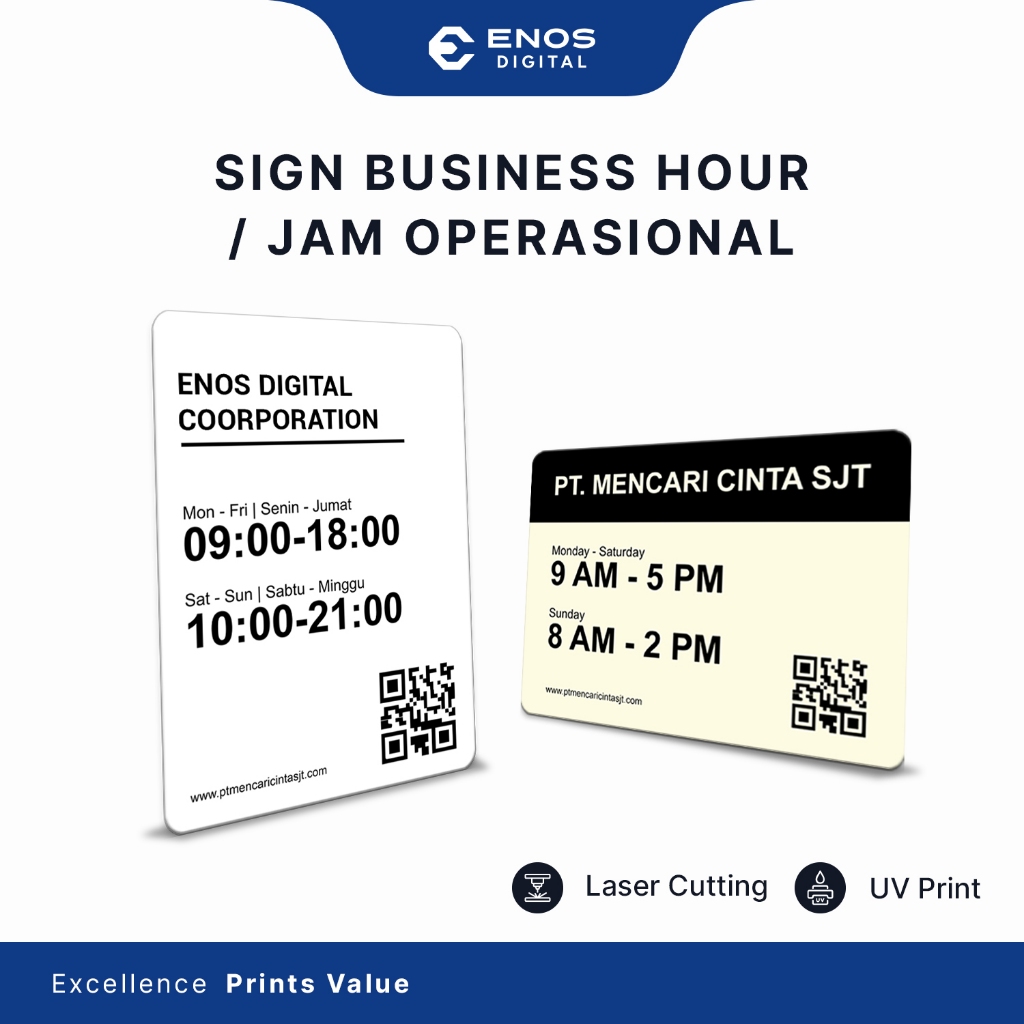 Acrylic Custom Penanda Operasional / Plang Buka Tutup / Plang Toko / Sign Open Close / Papan Nama To