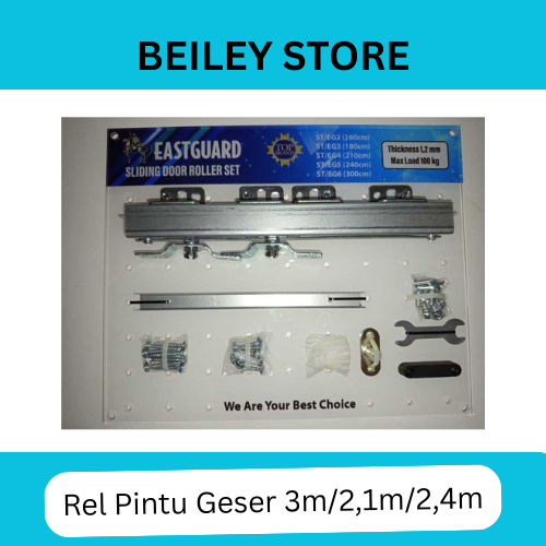 REL SLIDING EASTGUARD - Rel Pintu Dorong - Sliding Rail Galvanis - Sliding Track - Rel Pintu 2.1M S/