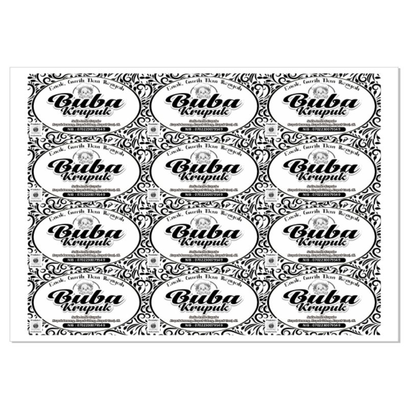 

Label Kertas SNACK (anti luntur)