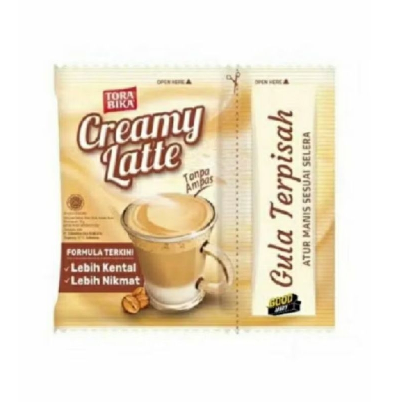 

kopi Torabika creamy latte 1 renceng isi 10 pcs