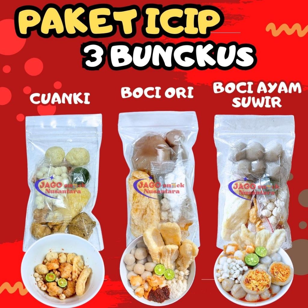 

[PAKET ICIP 3 BUNGKUS] Baso Aci Ori,Cuanki Instan,Boci Ayam Ekonomis Kaldu Food