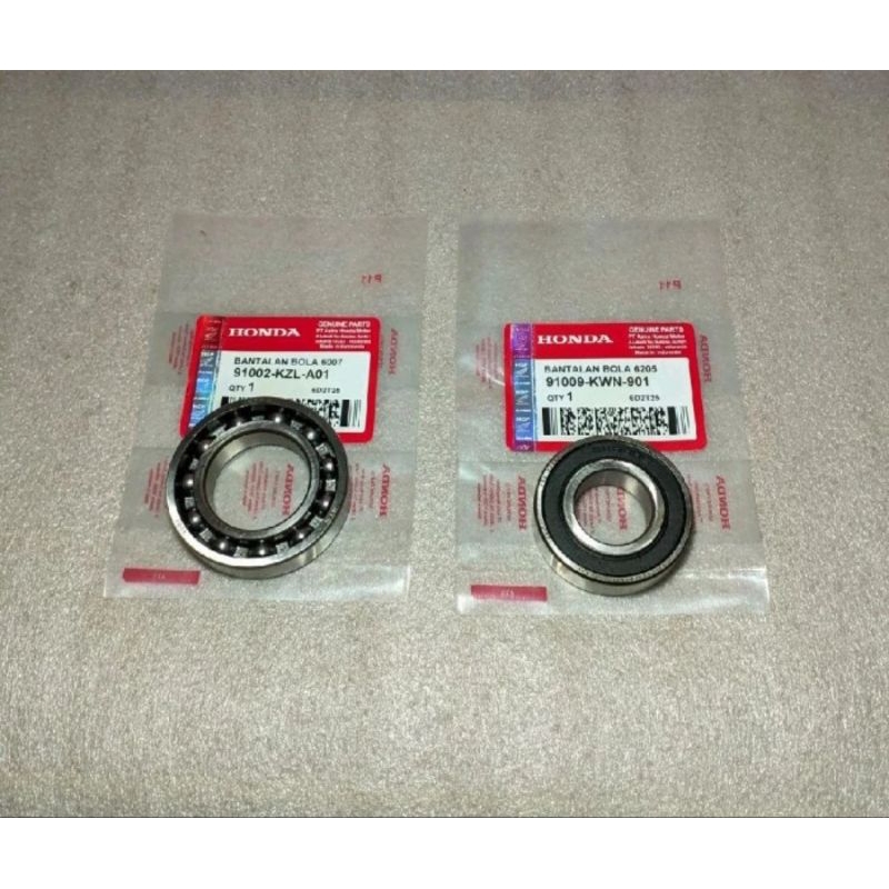 Paket Bearing Laher Kruk As 6205 + 6007 Bearing Lahe Bandul Honda Beat Fi, Beat Pop Beat Esp, Scoopy