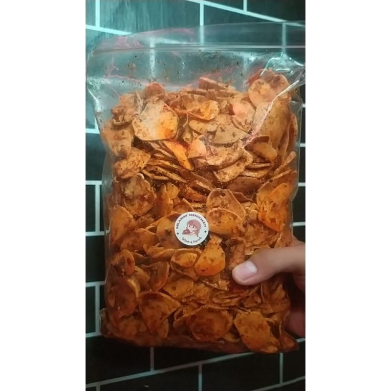 

500g Basreng Coin Basreng Bulat Extra Pedas Daun Jeruk