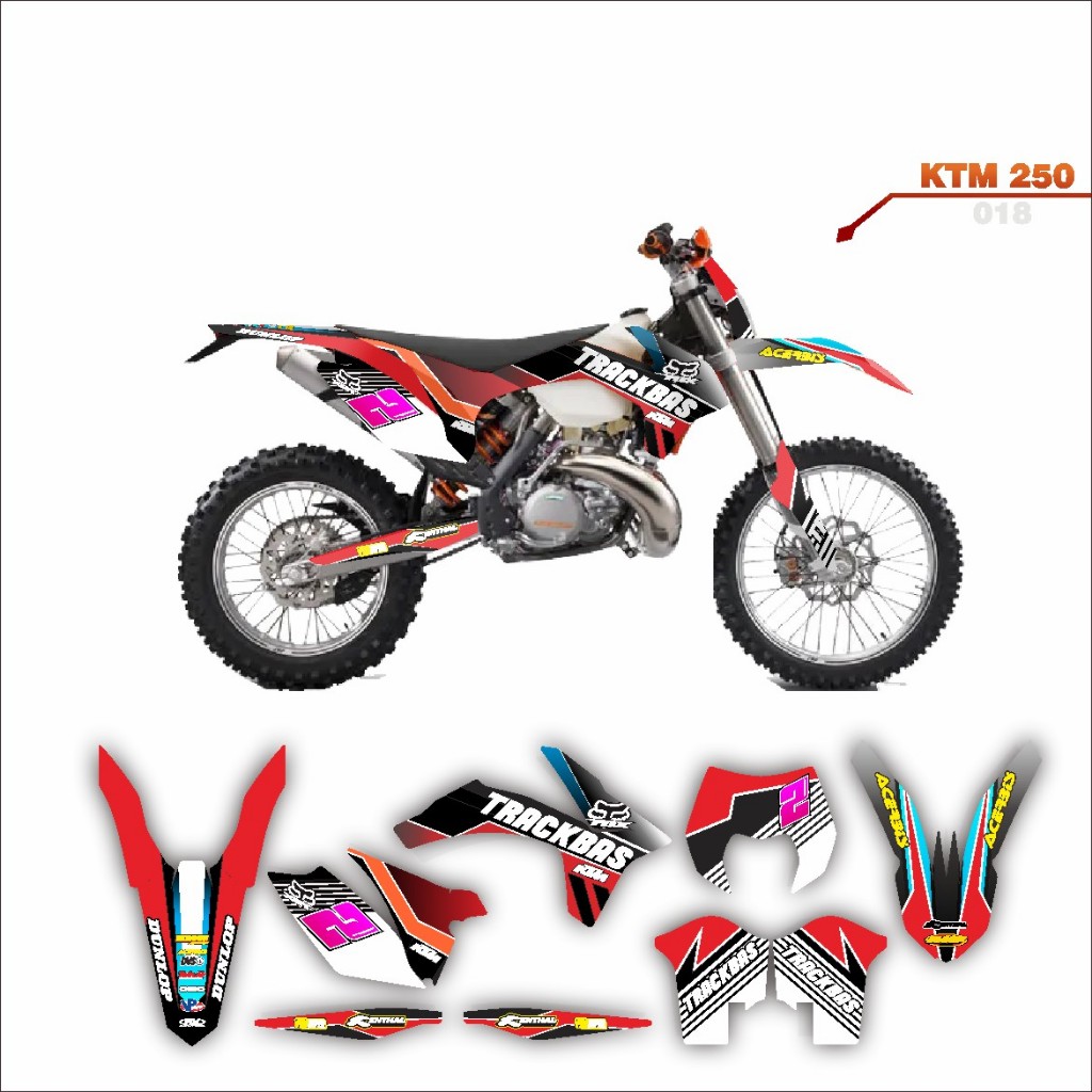 decal stiker ktm 250 dekal ktm custom fullbody hitam