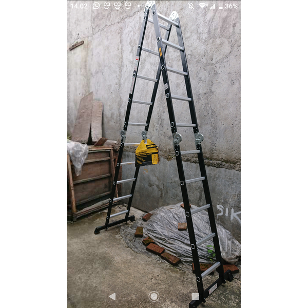 Krisbow Tangga Lipat Aluminium 5 Meter / Double Aluminium Ladder Multifungsi