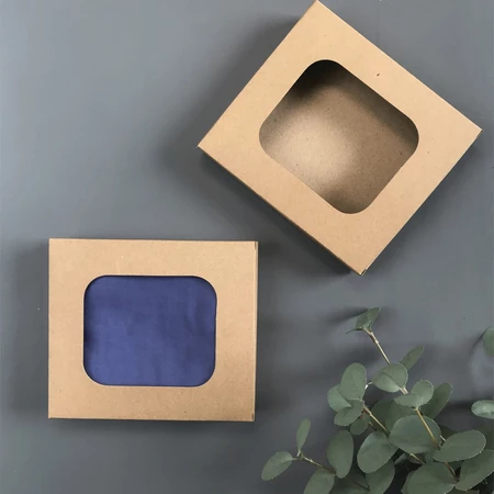 

kotak window polos packing hampers kerudung totebag hijau box kraft premium tanpa mika 11x9x2 cm