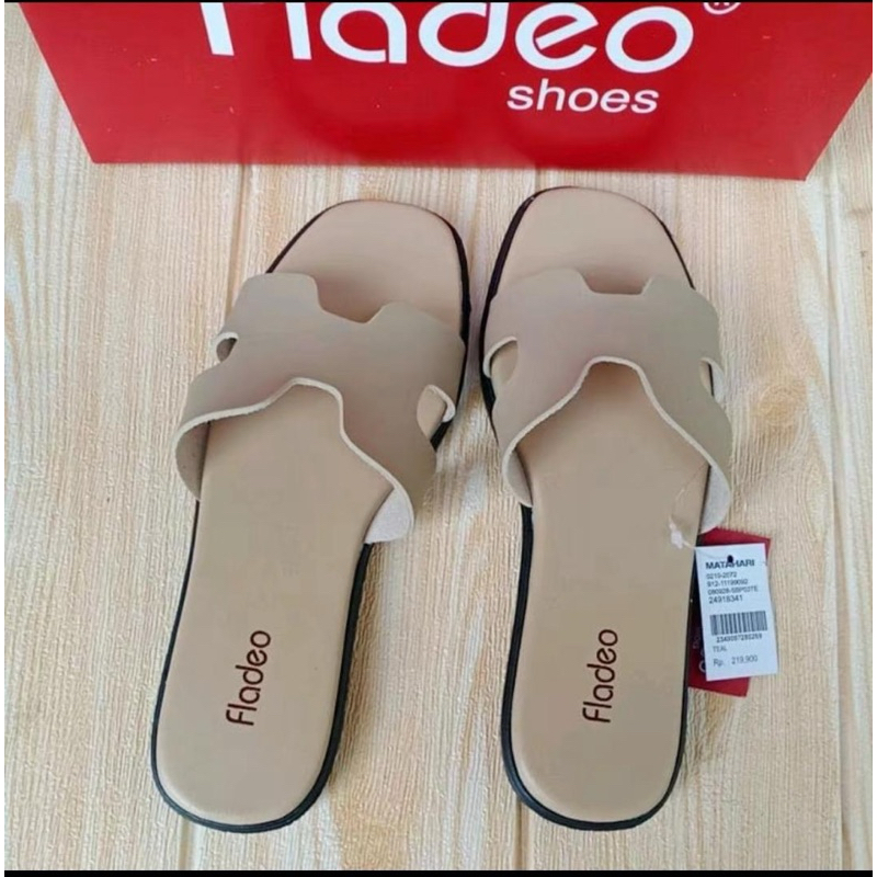 Sendal FLD Sendal Sliper wanita Sendal Slop Flat Karet sandal FLD