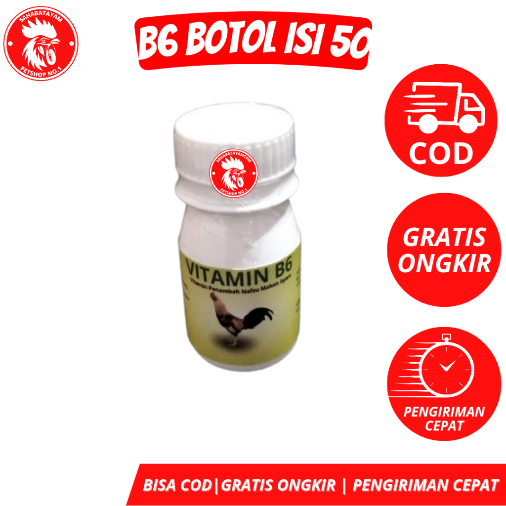 RK B6 Botol Nafsu Makan Ayam isi 50 Kapsul Vitamin Nafsu Makan Ayam