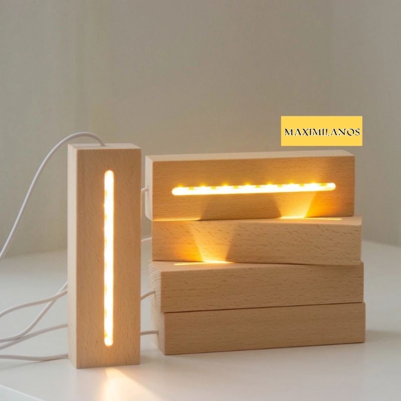 A7 Tatakan Lampu Hias Akrilik Led / Base Wood Akrilik Lampu Hias
