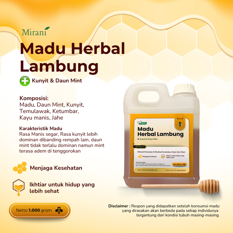

Madu Al Mar'ah Madu Herbal Lambung 1kg Premium