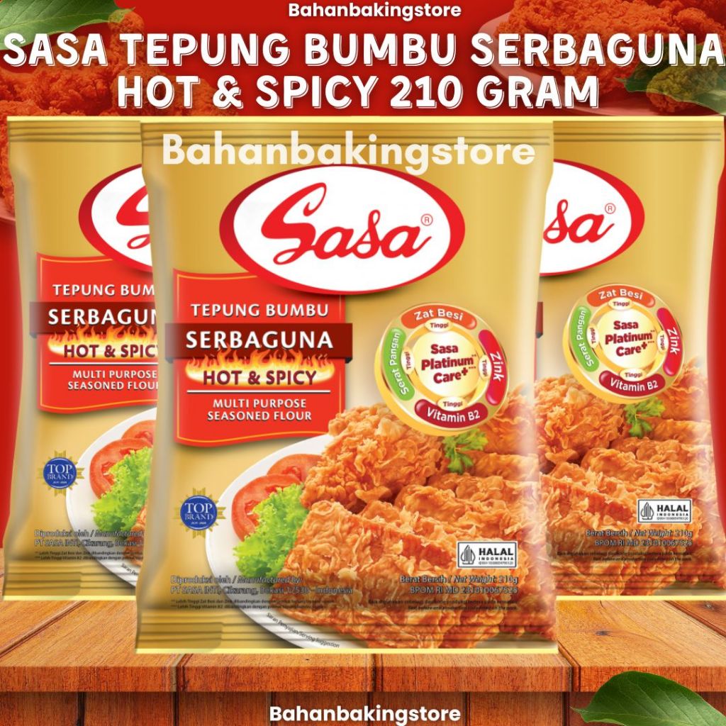 

SASA TEPUNG BUMBU SERBAGUNA HOT & SPICY 210 GRAM | TEPUNG BUMBU SERBAGUNA DENGAN CITA RASA PEDAS 210GRAM