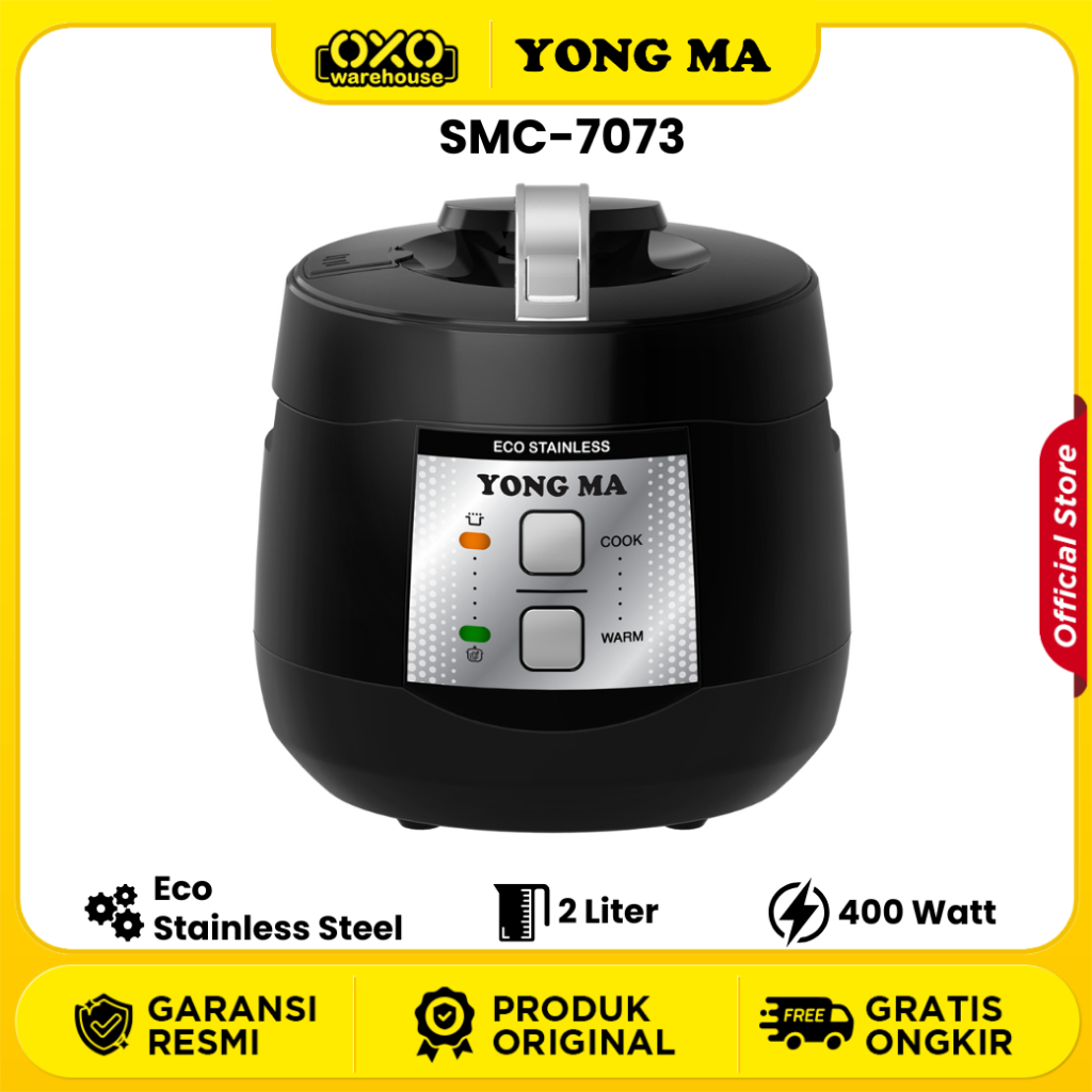 YONG MA Rice Cooker SMC-7073 Mejikom Penanak Nasi 2 Liter Low Watt Garansi Resmi