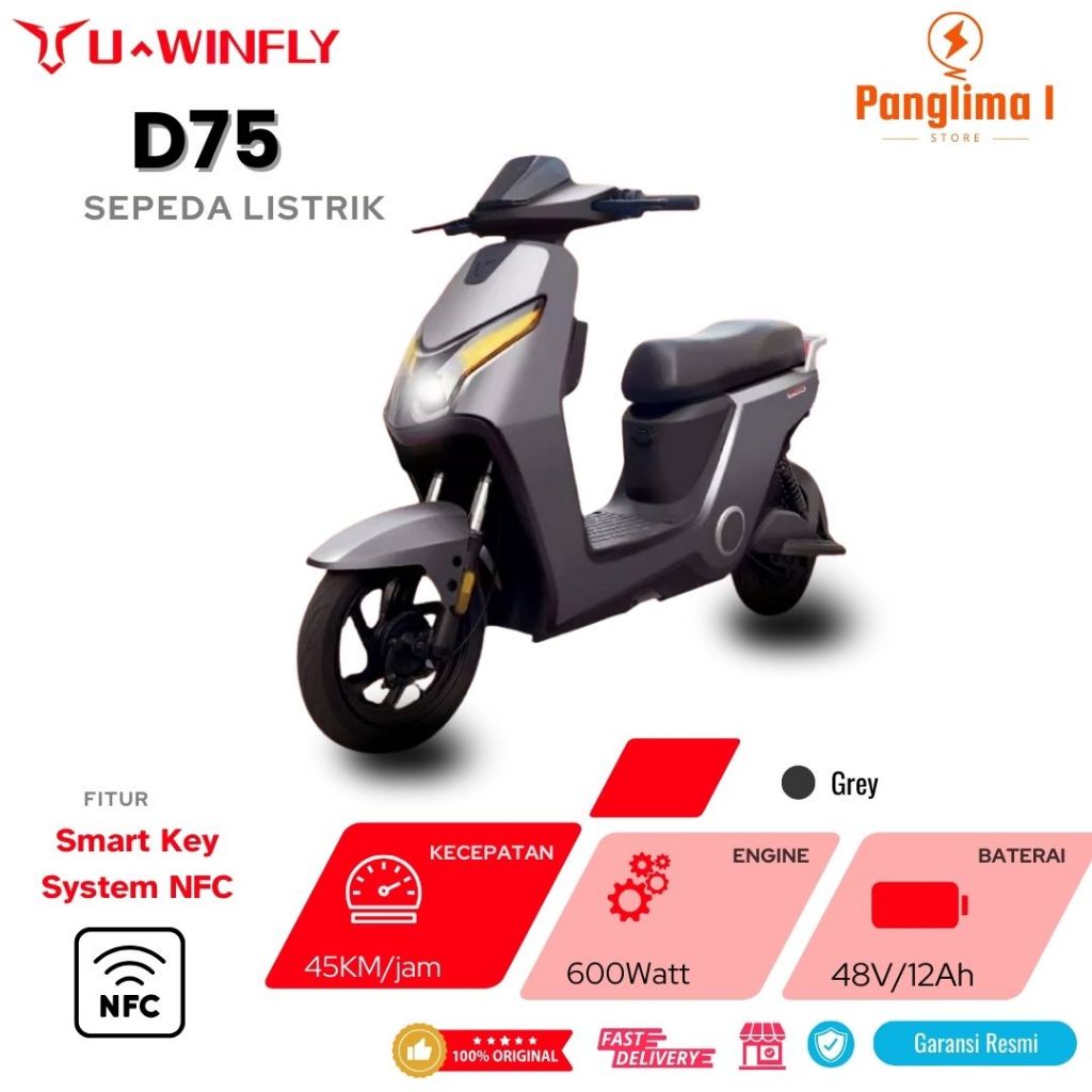 Sepeda Listrik Uwinfly D75 600W Motor Power Terbaru 2025 Garansi Resmi Uwinfly Indonesia