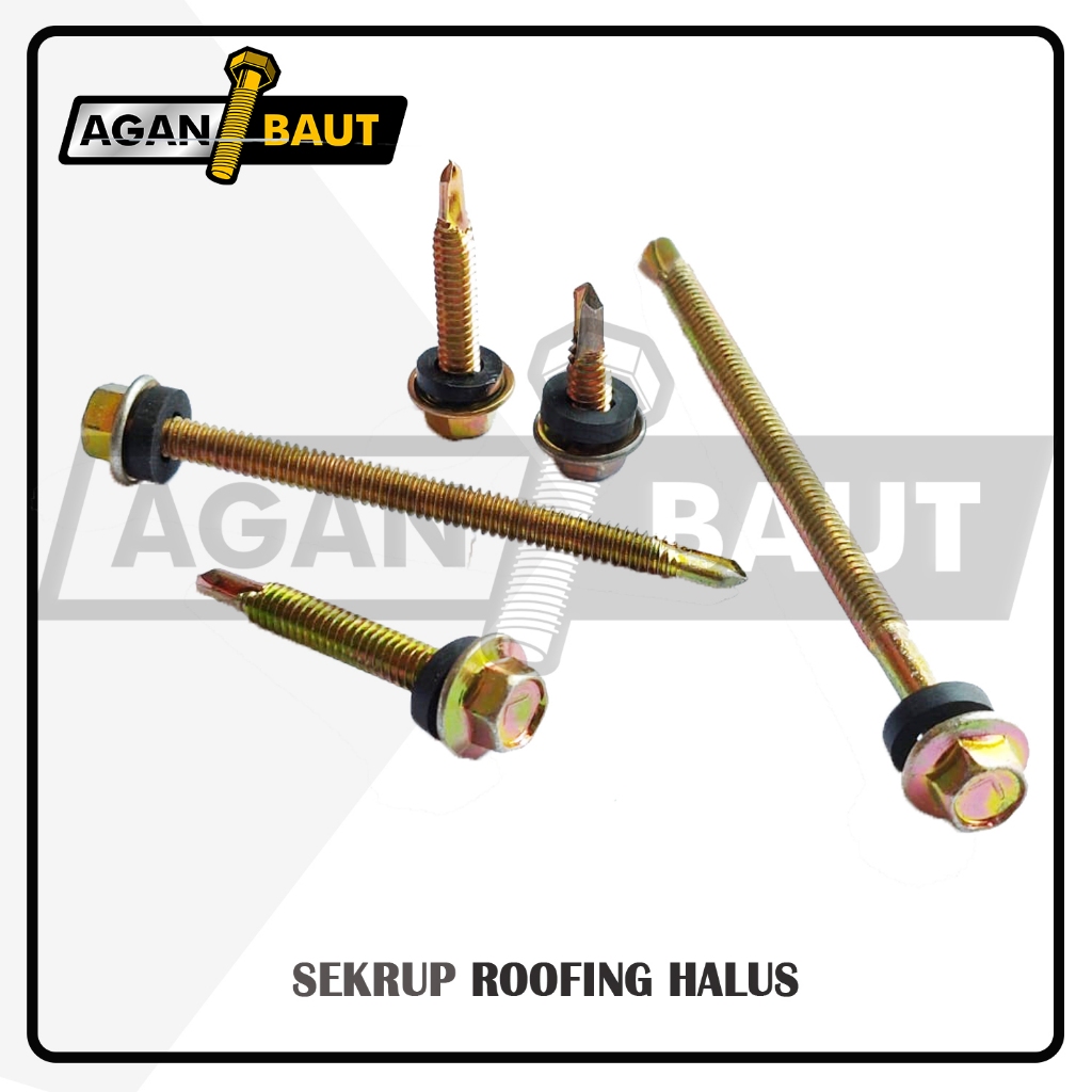 [400 PCS] Sekrup / Skrup ROOFING HALUS KUNING 12X25 (2.5 cm)