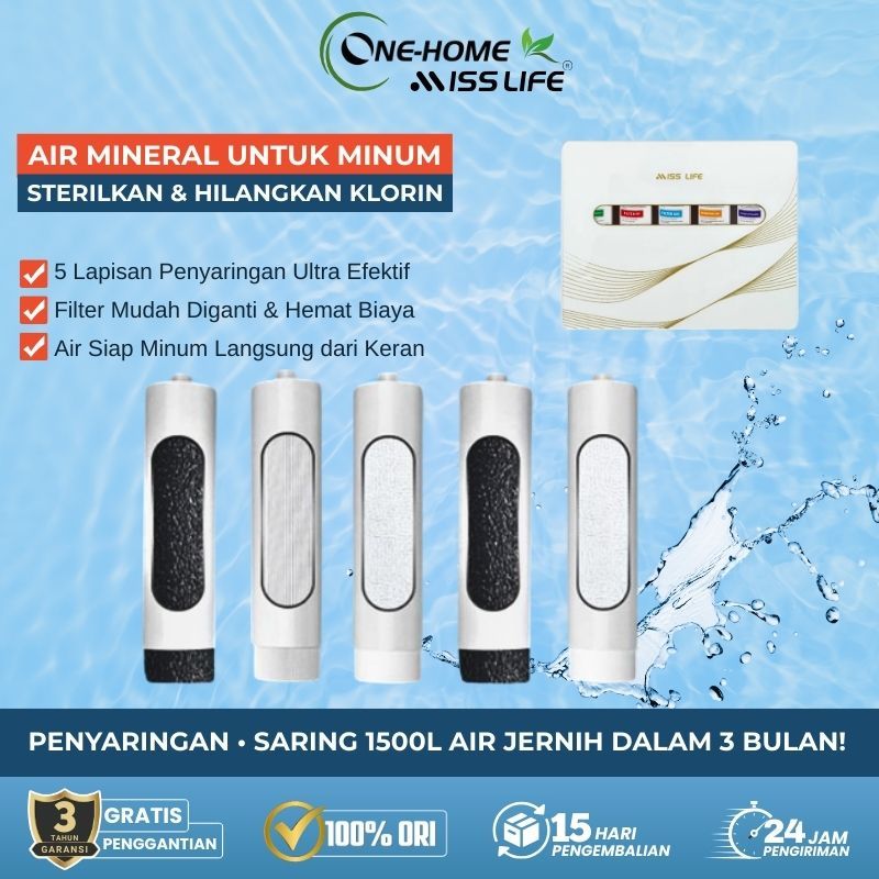 Miss Life Filter Pengganti Air 5 Tahap Terbaik Original 100% Anti Sumur Keruh Anti Zat Besi Tinggi A