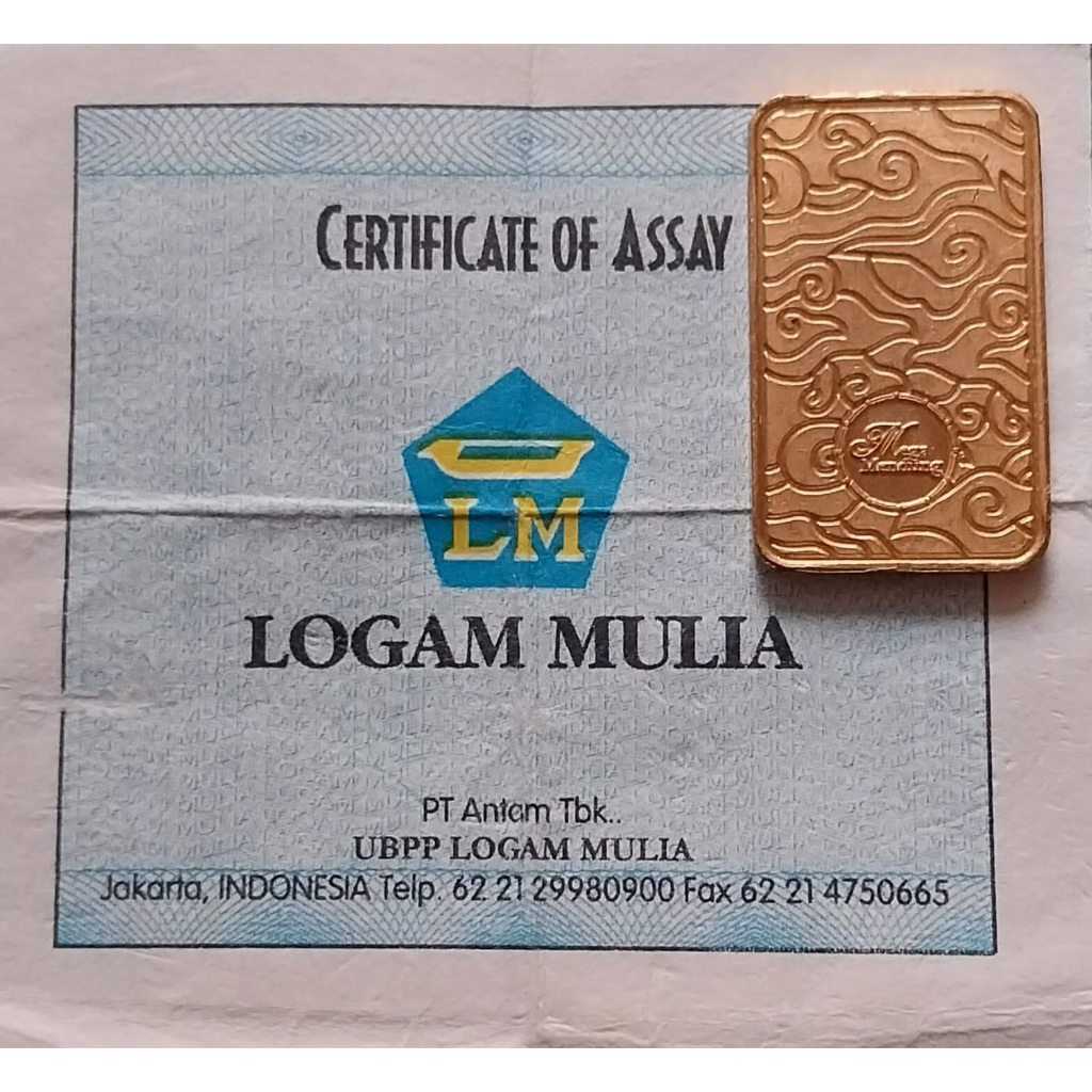 Logam Mulia Antam Batik Mega Mendung 10 gram (Antam Batik Seri 1) RARE (NO BOX)