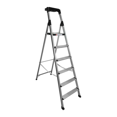 Krisbow Tangga Rumah Lipat Aluminium 6 Wide Steps 1.4 Meter