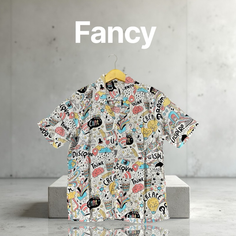kemeja pria wanita motif oversize kartun premium adem