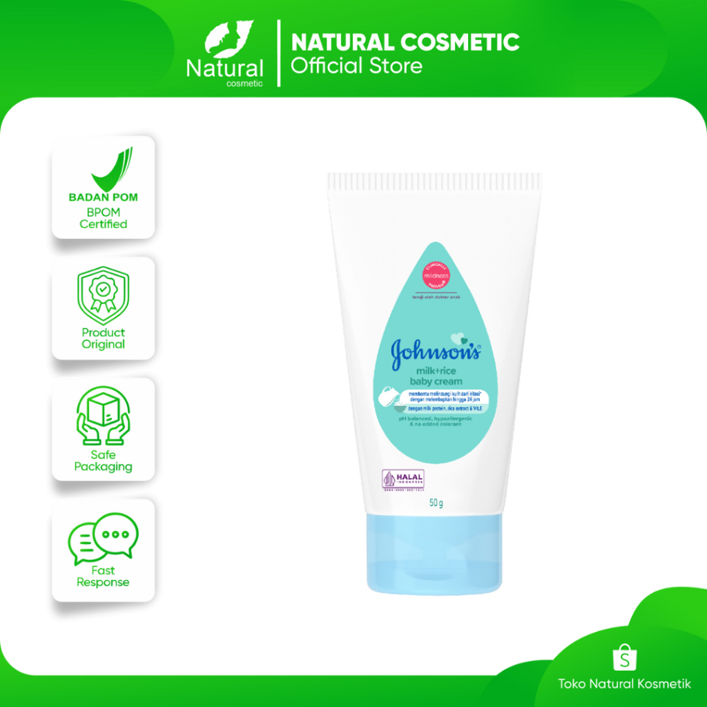 Johnsons Baby Cream Milk + Rice 50gr