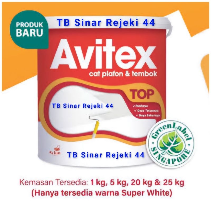 TB Sinar Rejeki 44 - AVITEX TOP 1 KG Cat Plafon Tembok Warna Putih Bersih [Avian Brands] TU2T