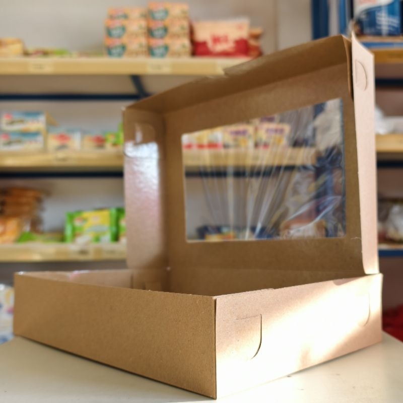 Dus Donat Kaca Isi 6 Donat (27 x 18 Cm) (Per 10Pcs) / Kotak Donat Coklat Isi 6 Donat / Kotak Donat L