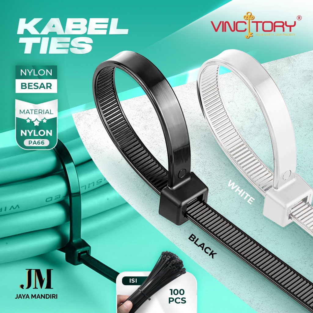 

Vincitory Kabel Ties Cable Tie Tali Pengikat Nylon Panjang 20 25 30 35 40 cm Isi 100pcs 2284 2648