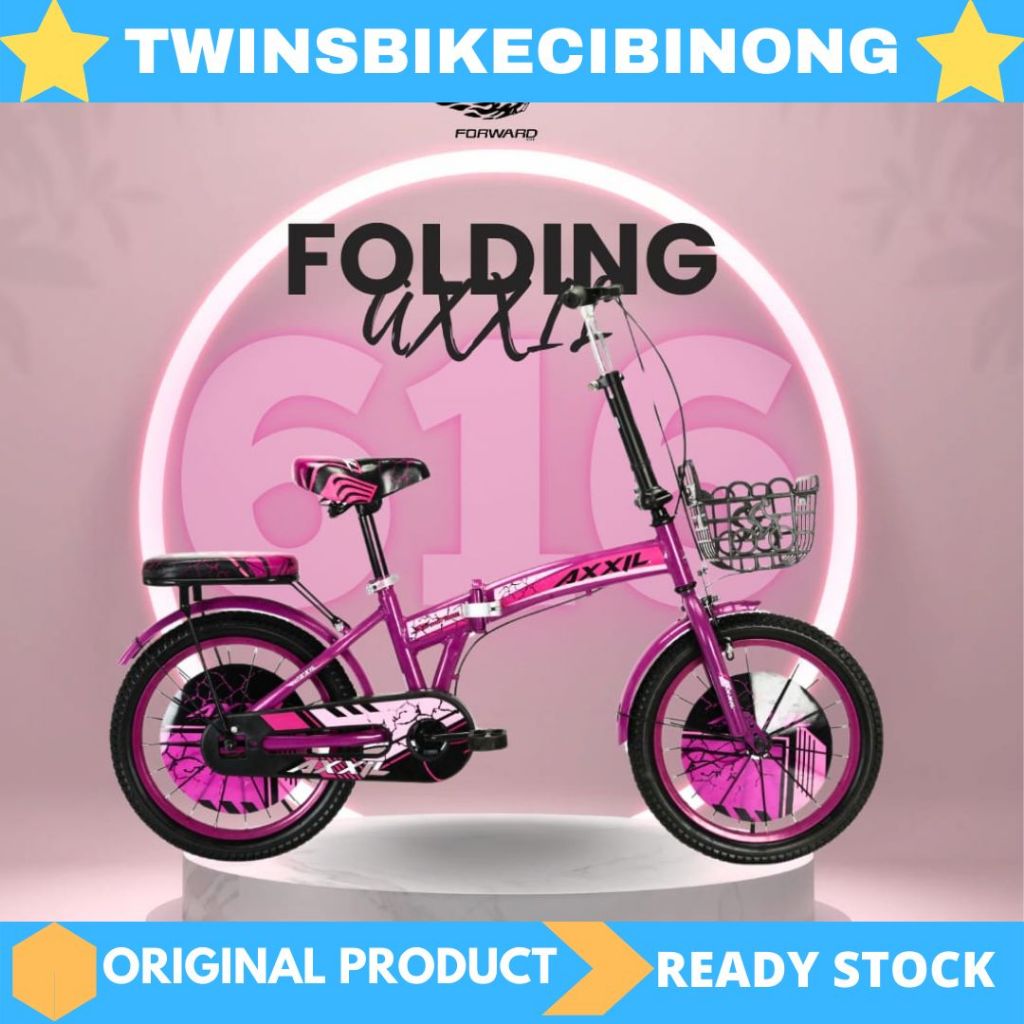 Sepeda Anak Lipat 16 AXXIL Queen Keranjang 16inci