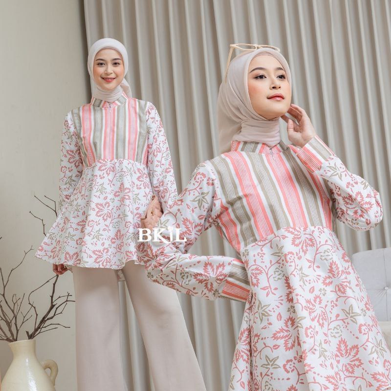 Batik Wanita Modern Blouse Batik Wanita Kerja Motif Soraya Batik Putra HM