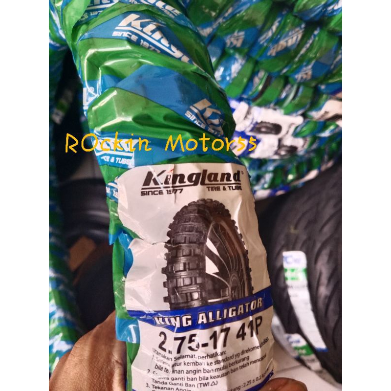 Ban Kingland Tube type non tubeless Aligator 275-17 (NET) Untuk motor Jupiter Z, Karisma, supra fit 