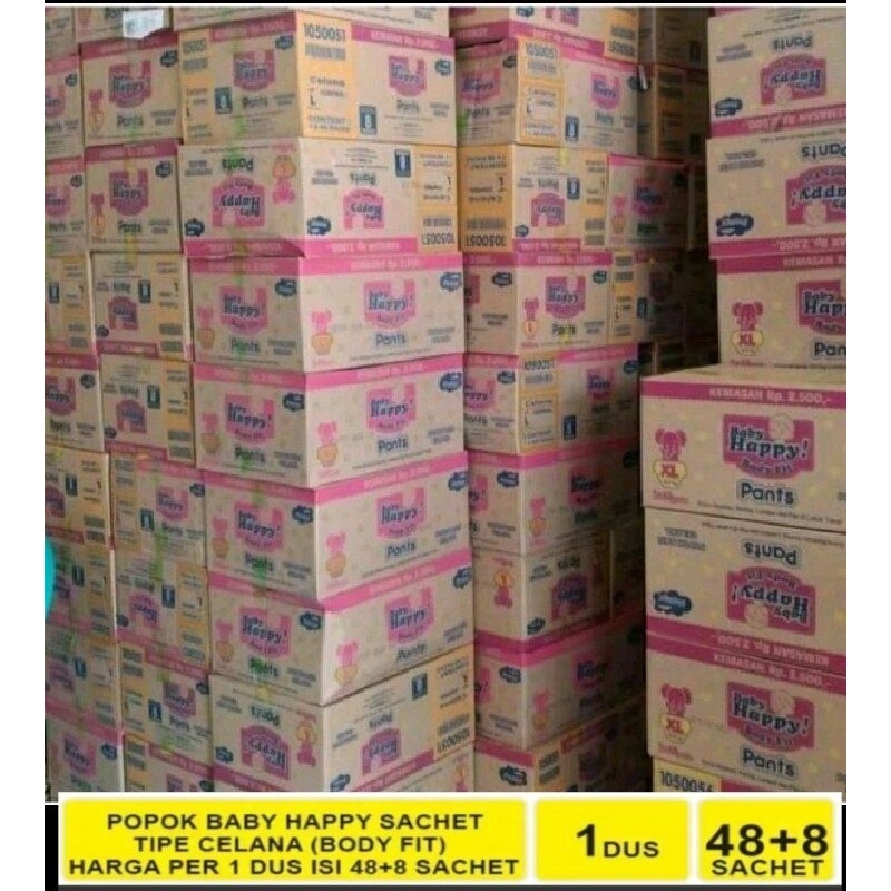 Baby Happy L Renceng 1 Dus Isi 48+8 : 6 Gratis 1