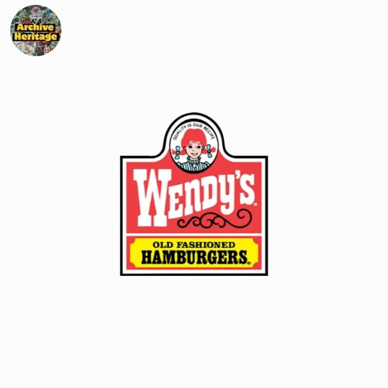 

sticker Wendy's old fashioned hamburgers fnb logo stiker brand