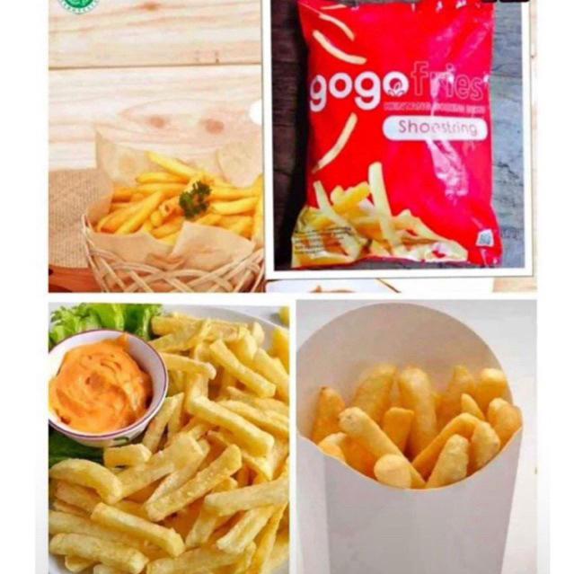 

Kentang Gogo Fresh shoestring 1kg kentang frozen beku