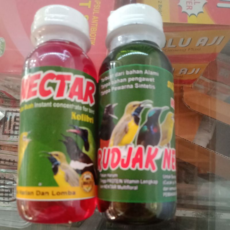 paket Nektar burung top vit nectar merah dan Rudjak nektar pakan Kolibri konin sogon