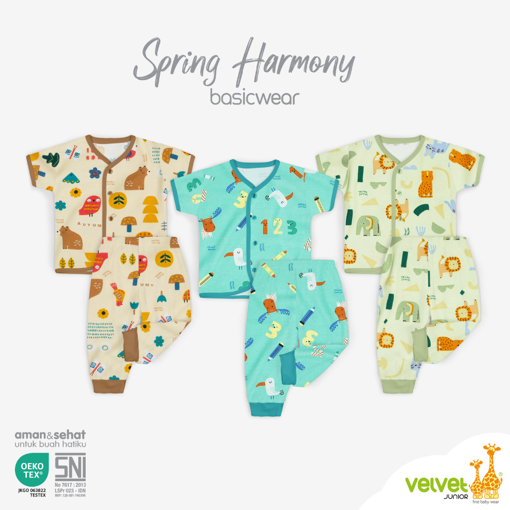 Velvet Junior Baju Lengan Pendek Celana Panjang (3 SET)