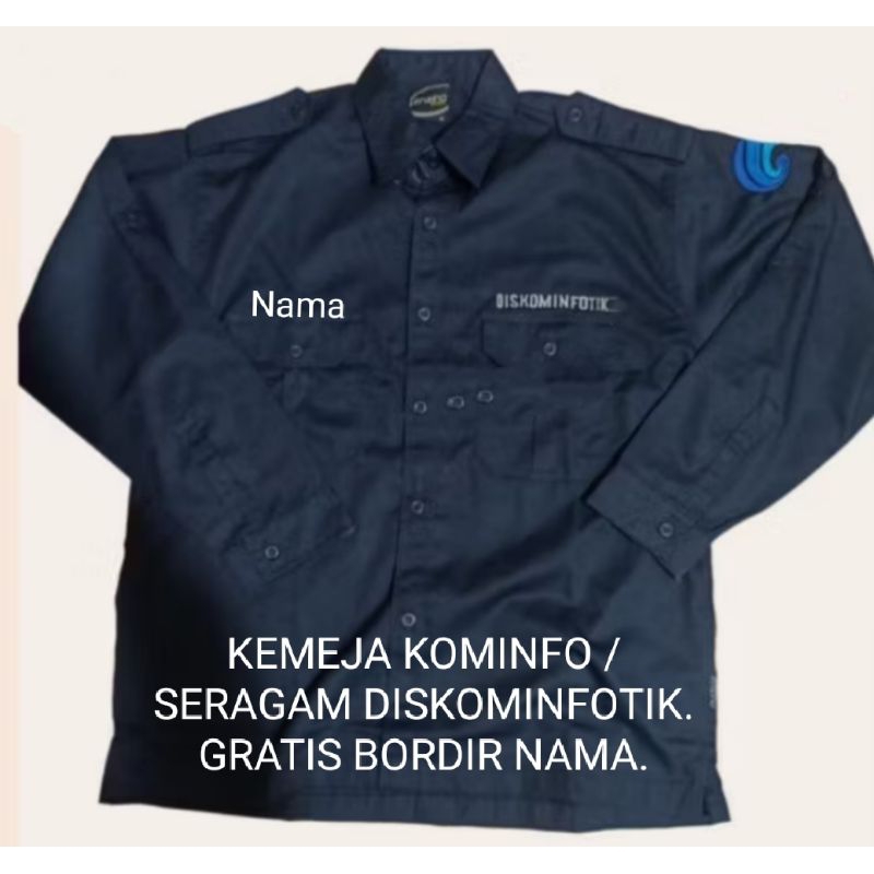 Kemeja kominfo seragam kominfo gratis bordir baju kerja kominfo.
