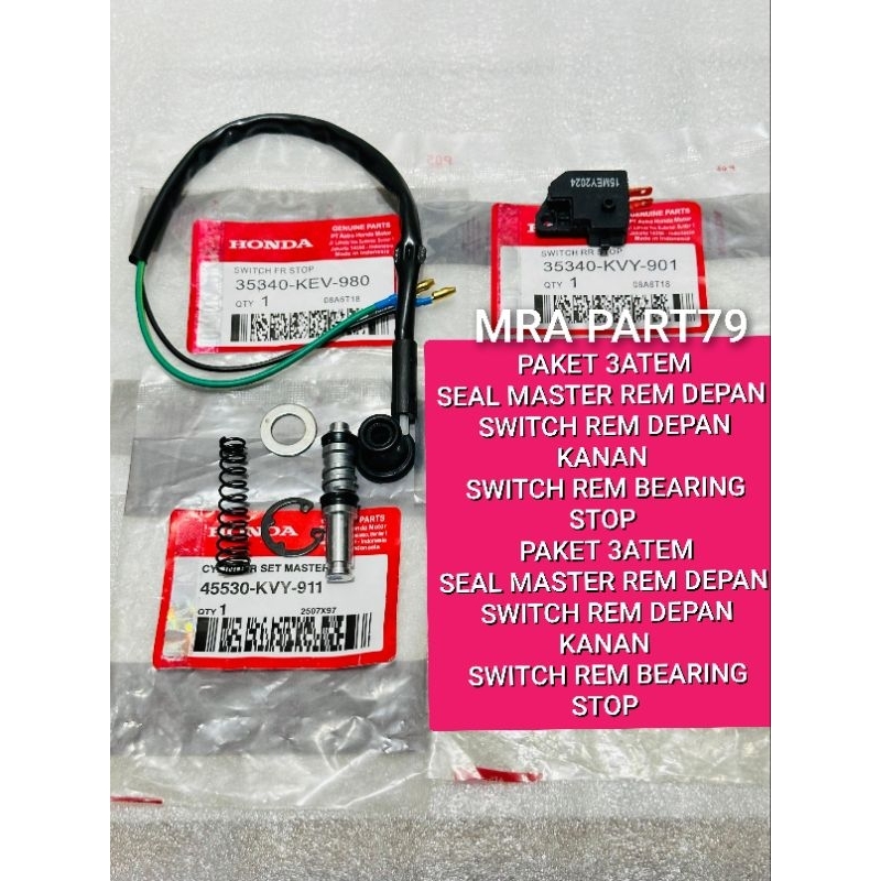 Seal master rem depan KVY+Switch rem depan KEV-980+Switch rem belakang KVY Beat fi Scoopy fi Spacy f